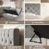 MOTIVENA Margo Chesterfield Green Boxspring Bed 160x200 cm with Storage and Topper view 4