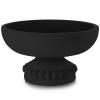 Amyhill Distressed Beaded Wood Pedestal Bowl, Black view 1
