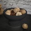 Amyhill Distressed Beaded Wood Pedestal Bowl, Black view 3