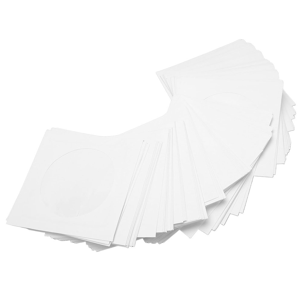 FOLOSAFENAR 100-Pack Dustproof Paper CD/DVD Sleeves