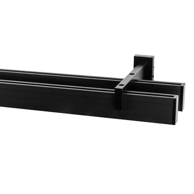 Garesa Flat Curtain Rod 40 x 15 mm, 2-Track, Black, 340 cm