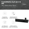 Garesa Flat Curtain Rod 40 x 15 mm, 2-Track, Black, 340 cm view 3