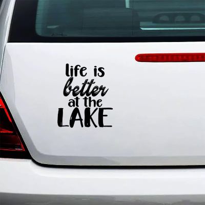Yelolyio Vinyl Car Decal, Life Is Better at the Lake, 11 in, Waterproof