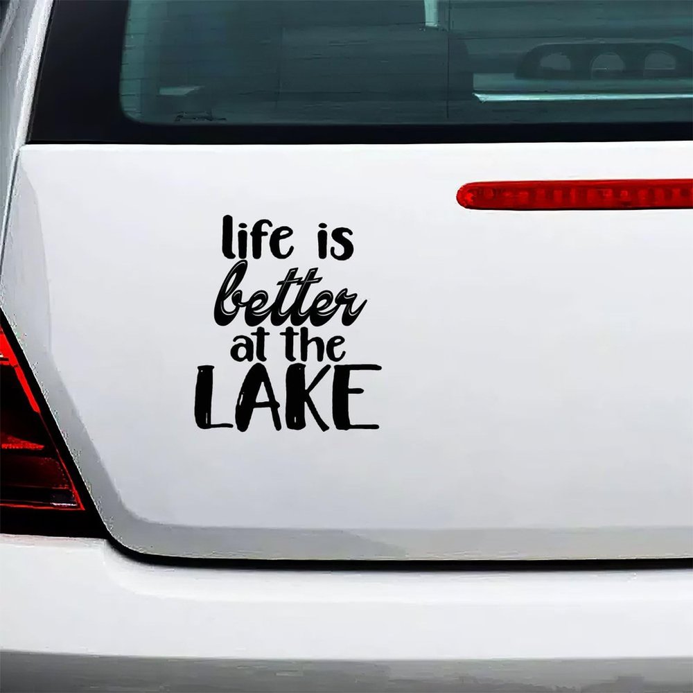 Yelolyio Vinyl Car Decal, Life Is Better at the Lake, 11 in, Waterproof