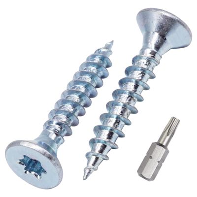 SKIR'CO 150 Zinc-Plated Steel Wood Screws, 5.0 x 30 mm, Torx Countersunk Head, Full Thread