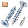 SKIR'CO 150 Zinc-Plated Steel Wood Screws, 5.0 x 30 mm, Torx Countersunk Head, Full Thread view 2
