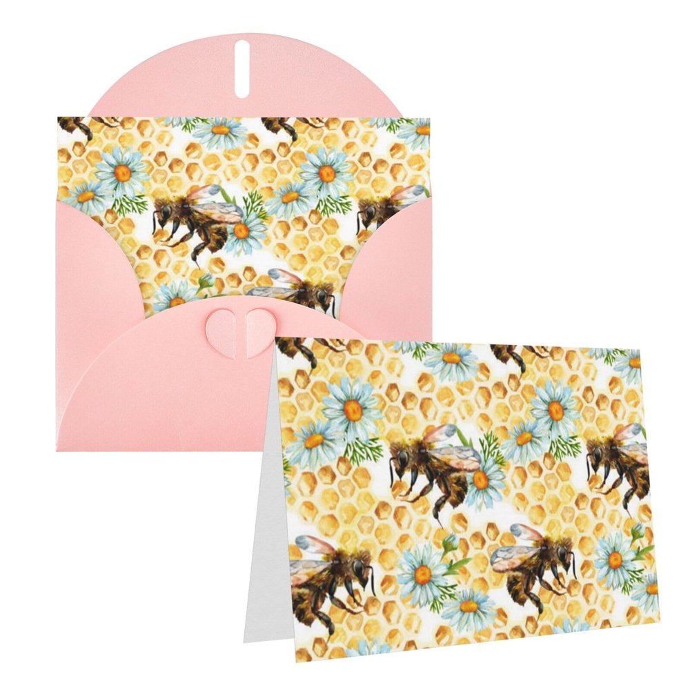 Bee Flying Blank Greeting Cards with Envelopes, 10 x 15 cm, Christmas Cards, Notecards, Gift Cards, Invitation and Wedding Envelopes