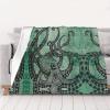 Green Octopus Printed Flannel Throw Blanket, 150 x 200 cm view 1