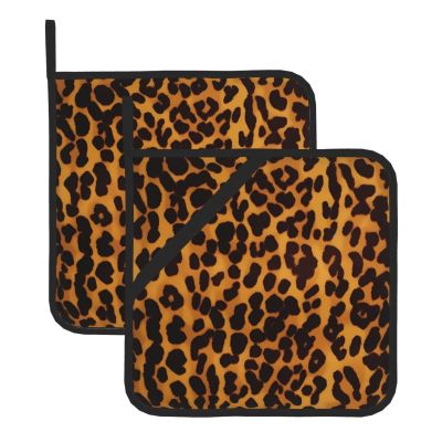 Cheetah-Pattern Pot Holders, 2-Piece Set