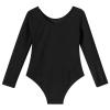 Alvivi Girls' Long-Sleeve Color-Block Gymnastics Leotard, Blue/Green, 134-140 view 4