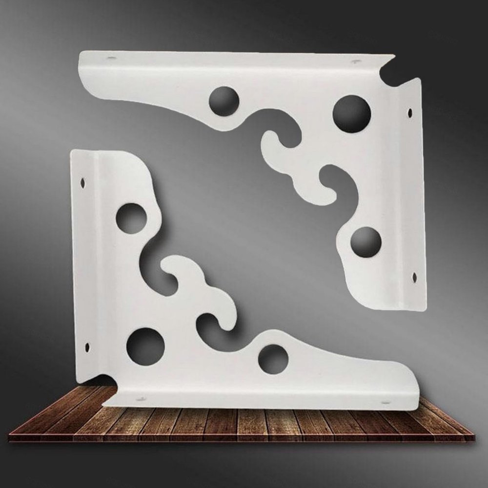 YHBZ Floating Shelf Brackets, White, 200 mm/8 in, 2-Pack