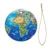 World Landmarks Map Printed Ceramic Christmas Tree Ornament with Gold String view 2