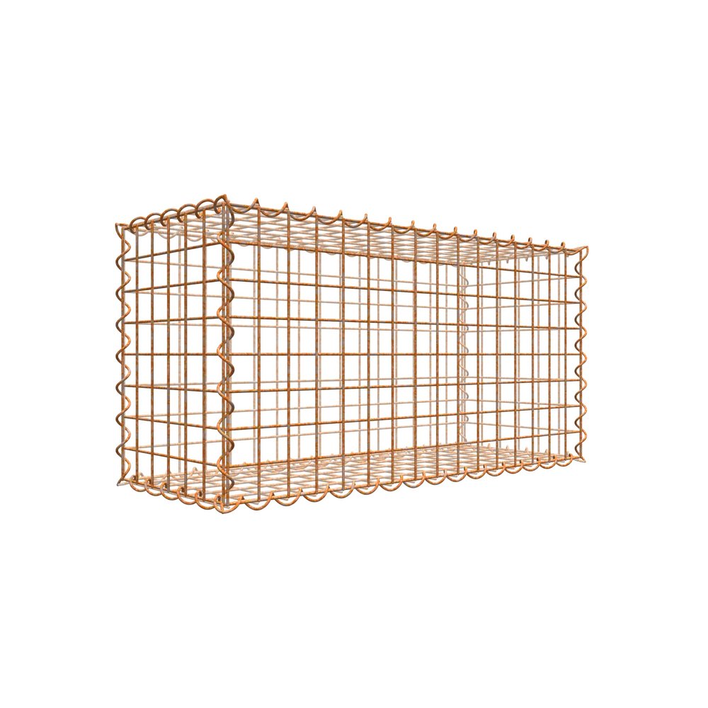 Rusty Gabion 80 x 40 x 30 cm (L x H x D), 5 x 5 cm Mesh, Spiral