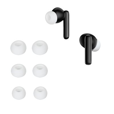 kwmobile 6-Pack Ear Tips Compatible with QCY T13 – White Silicone In-Ear Tips