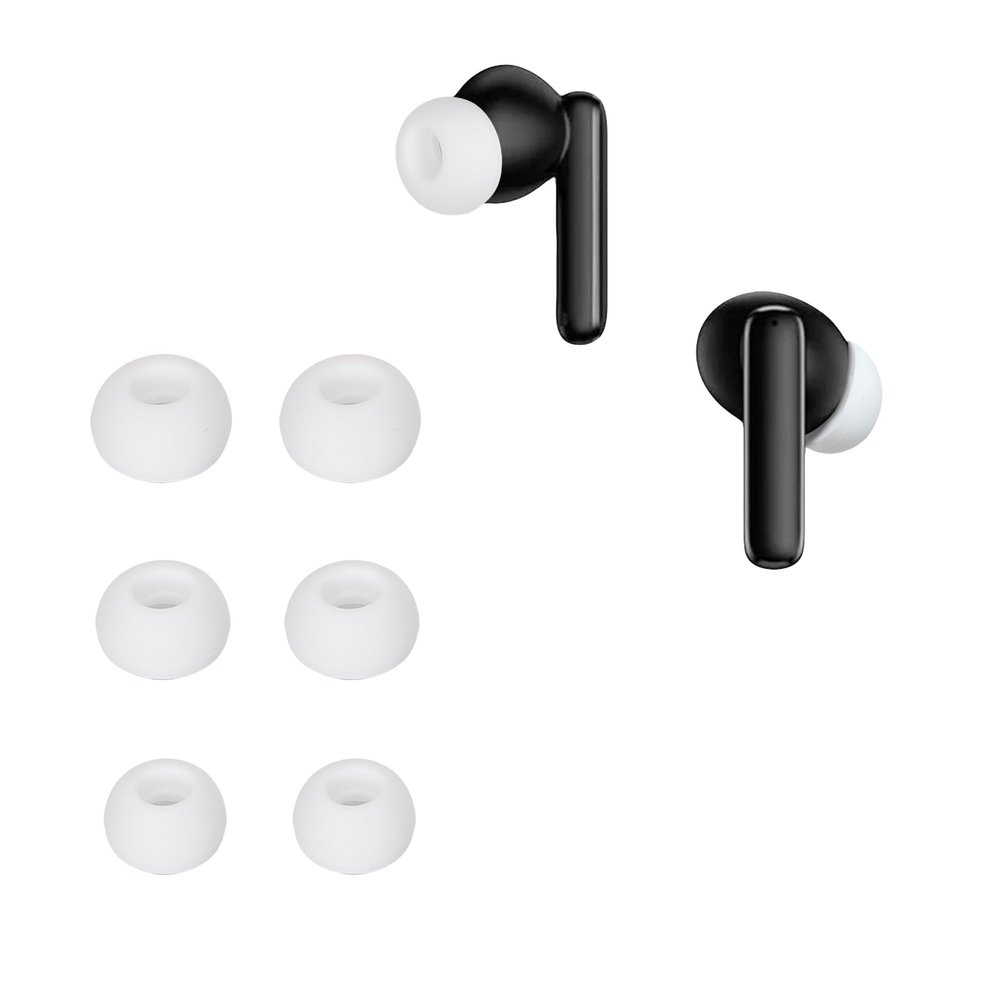 kwmobile 6-Pack Ear Tips Compatible with QCY T13 – White Silicone In-Ear Tips