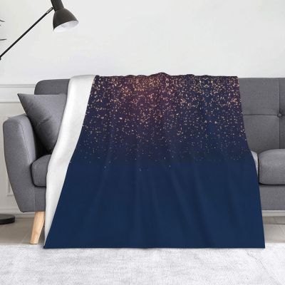 Elkine Lightweight Blanket for Couch, Bed, and Home Decor, Sky and Stars Pattern, Navy Blue, 152 x 127 cm