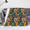 Elkine Tiger Butterfly Bird Lightweight Blanket for Couch, Bed & Home Decor, 152.4 x 127 cm view 1