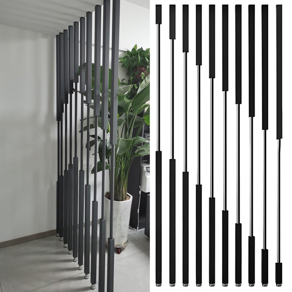 Black Wrought-Iron Room Divider Post