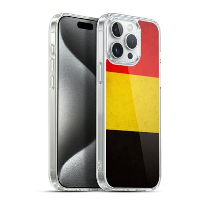 Head Case Designs Belgium Belgian Belgi Belgique Football Vintage Flag Case [Military-Grade Protection] for Apple iPhone 15 Pro Max, MagSafe Compatible