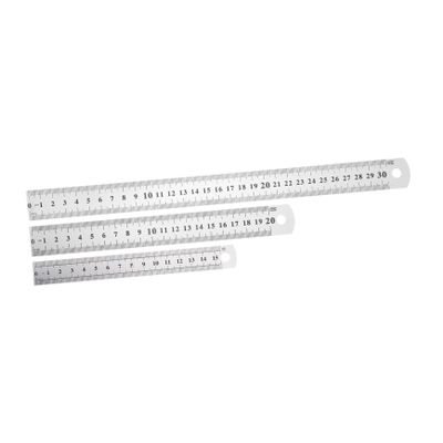 Uonlytech 3-Piece Stainless Steel Ruler Set with Hanging Holes and Double-Sided Scales