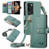 MOJIA Wallet Case for Vivo V29 5G, Soft Premium Leather Flip Cover with Shoulder Strap, Green view 1