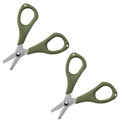 Small Fishing Scissors, 2-Pack, Stainless Steel, Green