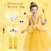 YYDSXK Girls' Princess Belle Costume Dress Set with Crown, Wand and Accessories view 3