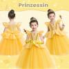 YYDSXK Girls' Princess Belle Costume Dress Set with Crown, Wand and Accessories view 4