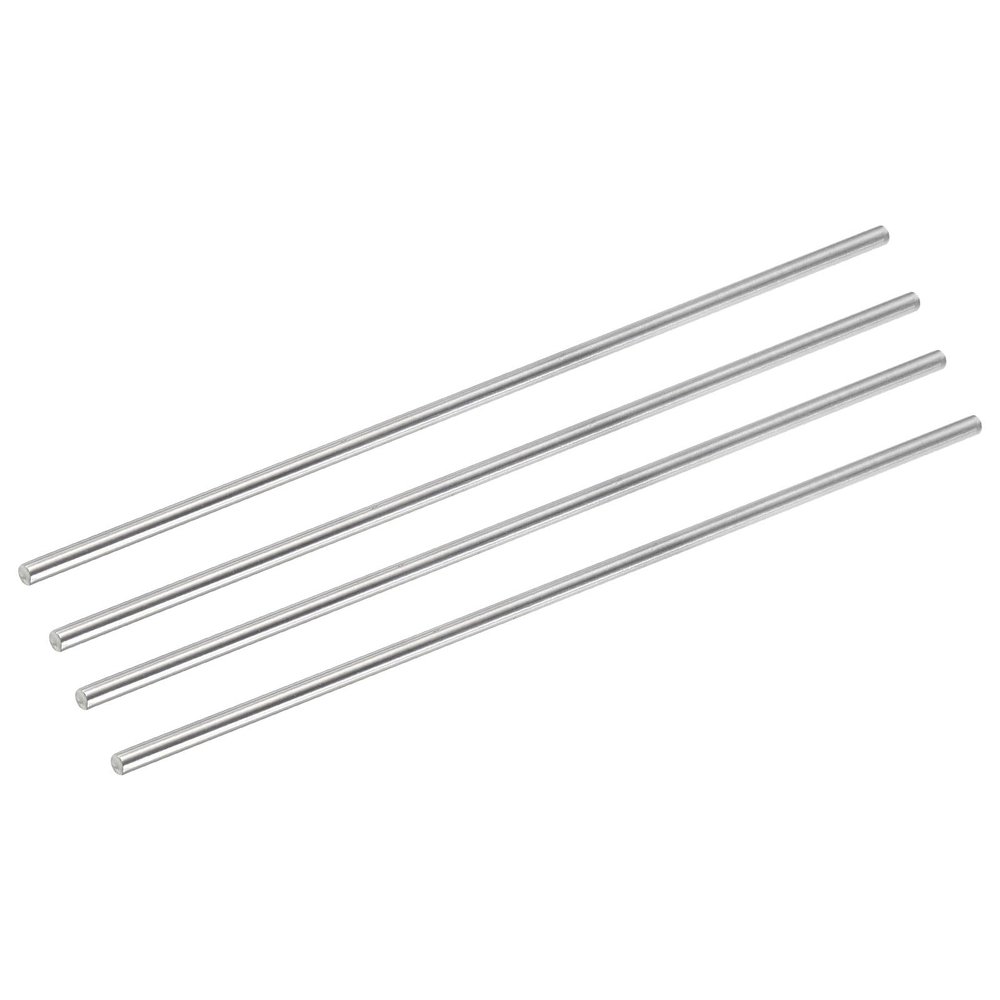 sourcing map 4-Pc 304 Stainless Steel Rods, 6 mm x 300 mm
