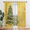 Hiseng Sheer Voile Curtains, Semi-Transparent Grommet Panels, 2-Piece Set, Gold Shimmer, 55.1 x 108.3 in view 1