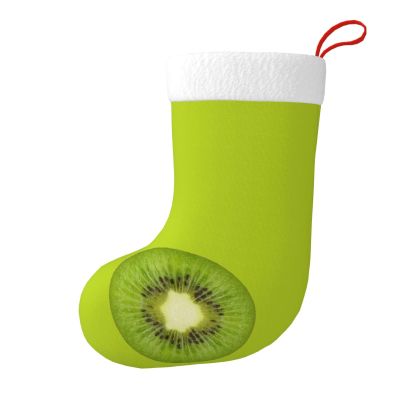 LAMAME Kiwi Slice Printed Christmas Stocking, Candy Bag and Holiday Decor