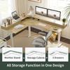 FEZIBO Electric L-Shaped Standing Desk, 3-Motor Height Adjustable, 5 Drawers, 190 x 160 cm view 3