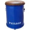 Round Storage Ottoman with Footrest and Waterproof Leather Seat view 1