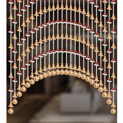 Arched Crystal Glass Bead Curtain, Room Divider, Adjustable, 55 Strands, 170 x 120 cm