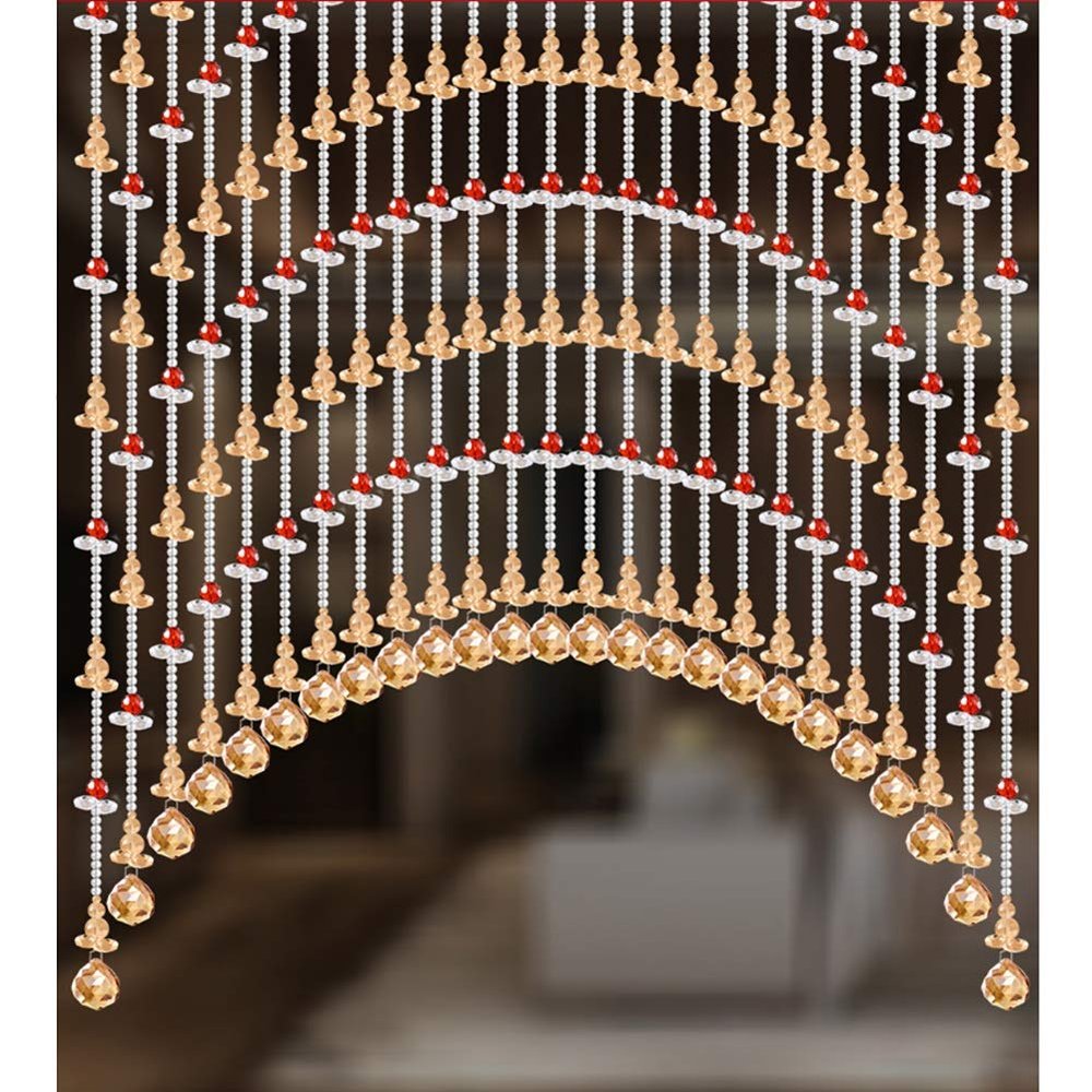 Arched Crystal Glass Bead Curtain, Room Divider, Adjustable, 55 Strands, 170 x 120 cm