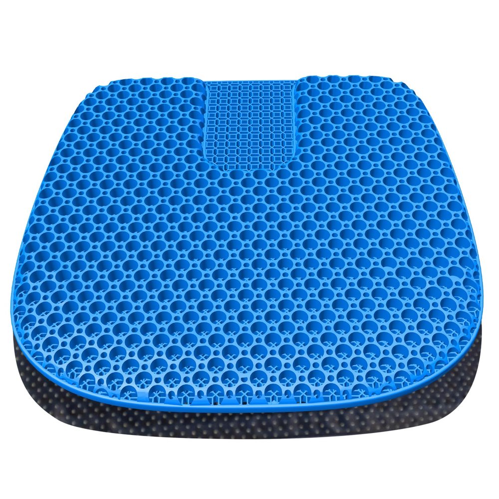 Gel Seat Cushion (Super Large and Thick), Wheelchair Seat Cushion, Soft and Breathable, for Office Chairs, Cars and Student Seats, for Sciatica and Back Pain (Blue, Small, Blue)
