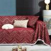 YCDZSW Chenille Sofa Throw Blanket, Non-Slip, Deep Red, 180 x 200 cm view 1
