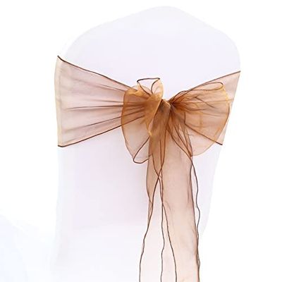 KUCOON 50-Piece Wedding Chair Decoration Organza Sashes, Knot Bands and Chair Bows