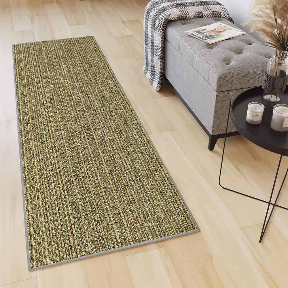 YANHONG Indoor/Outdoor Area Rug Runner, 40 x 260 cm, Washable, Weather-Resistant, Non-Slip, Yellow