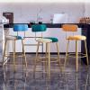 Lsoiup Counter-Height Stools, Set of 2, Round Velvet Bar Stools with Backrests view 3