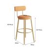 Lsoiup Counter-Height Stools, Set of 2, Round Velvet Bar Stools with Backrests view 4