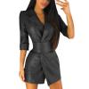 Nidddiv Women's Black Polka-Dot Bodycon Mini Dress, Long Sleeve, V-Neck, Size S view 1