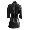 Nidddiv Women's Black Polka-Dot Bodycon Mini Dress, Long Sleeve, V-Neck, Size S view 4