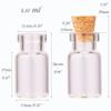 MaxMau 64 Mini Glass Bottles, 1 ml, with Eye Screws, Funnel and Cork Stoppers view 2