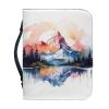 Kuiaobaty Watercolor Mountain Print Book Sleeve with White Zipper view 1
