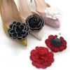 UANGLI 2-Piece Fabric Artificial Flower Shoe Clips, Wedding Bridal Shoe Decorations, Women's High-Heel Charms with Rhinestones view 2