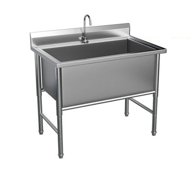 Commercial-Grade Stainless Steel Utility Sink, 47.2 x 23.6 in