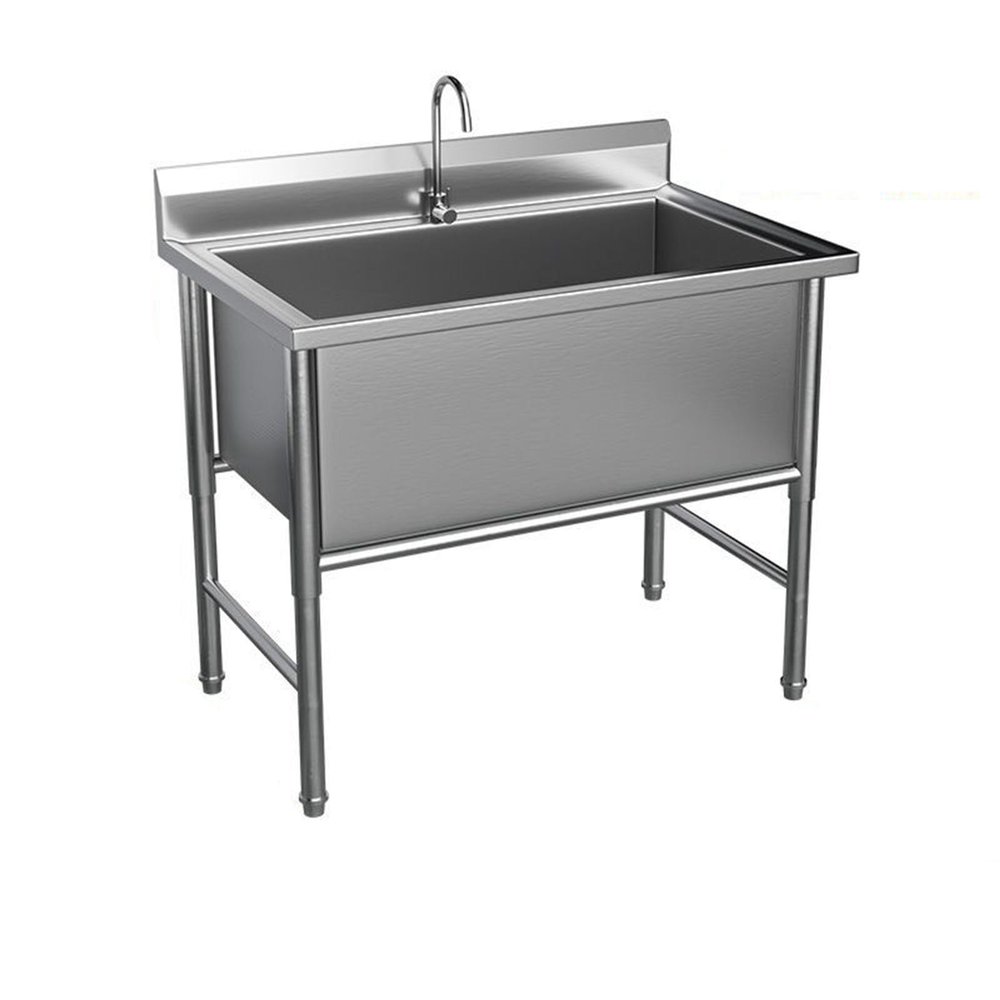 Commercial-Grade Stainless Steel Utility Sink, 47.2 x 23.6 in