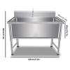 Commercial-Grade Stainless Steel Utility Sink, 47.2 x 23.6 in view 2