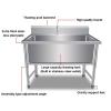 Commercial-Grade Stainless Steel Utility Sink, 47.2 x 23.6 in view 3